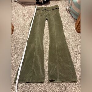 Garage Low Rise Olive Corduroy Pants